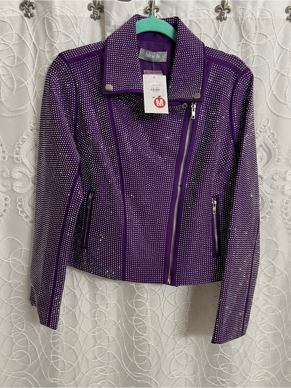 Blueb Collection Purple Studded Moto Jacket